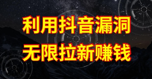 利用抖音链接漏洞，无限拉新赚钱【漏洞原理+操作流程】【揭秘】-摸金项目网