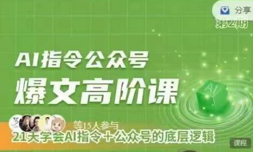Ai指令公众号高阶课，学会ai指令+公众号的底层逻辑-摸金项目网