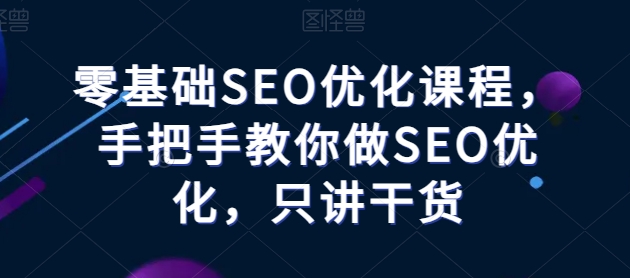 零基础SEO优化课程，手把手教你做SEO优化，只讲干货-摸金项目网