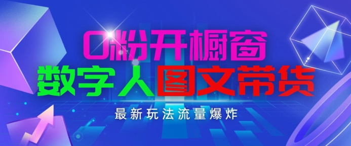 抖音最新项目，0粉开橱窗，数字人图文带货，流量爆炸，简单操作，日入1K+【揭秘】-摸金项目网