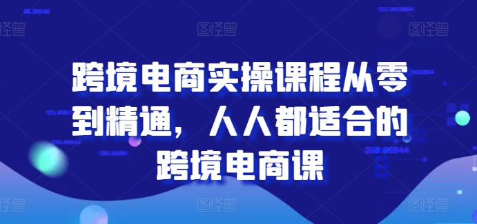 跨境电商实操课程从零到精通，人人都适合的跨境电商课-摸金项目网
