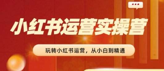 2024小红书运营实操营，​从入门到精通，完成从0~1~100-摸金项目网