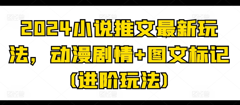 2024小说推文最新玩法，动漫剧情+图文标记(进阶玩法)-摸金项目网