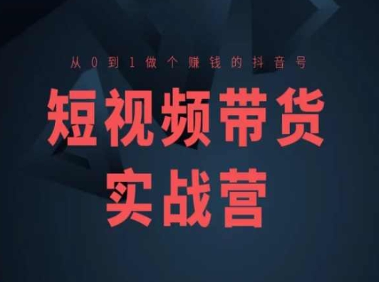 短视频带货实战营(高阶课)，从0到1做个赚钱的抖音号-摸金项目网