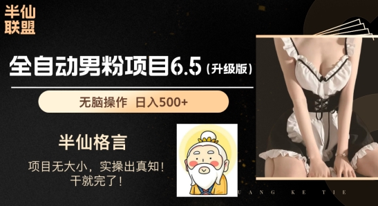 男粉项目6.5升级版，全自动男粉项目，日收入1K+【揭秘】-摸金项目网