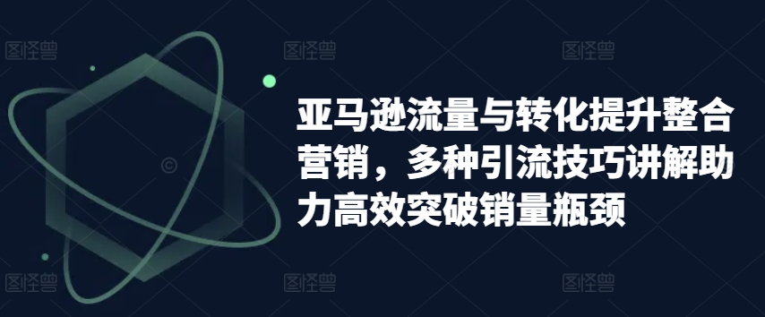 亚马逊流量与转化提升整合营销，多种引流技巧讲解助力高效突破销量瓶颈-摸金项目网