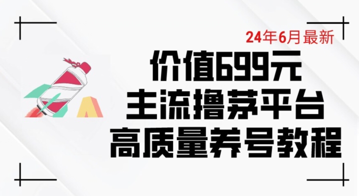 6月最新价值699的主流撸茅台平台精品养号下车攻略【揭秘】-摸金项目网