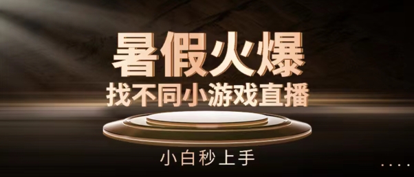 暑假火爆找不同小游戏直播间，小白秒上手【揭秘】-摸金项目网