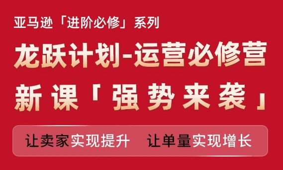 亚马逊进阶必修系列，龙跃计划-运营必修营新课，让卖家实现提升 让单量实现增长-摸金项目网
