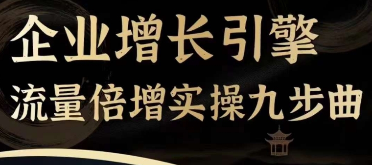 企业增长引擎流量倍增实操九步曲，一套课程帮你找到快速、简单、有效、可复制的获客+变现方式，-摸金项目网