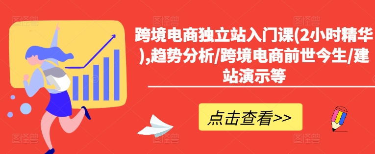 跨境电商独立站入门课(2小时精华),趋势分析/跨境电商前世今生/建站演示等-摸金项目网