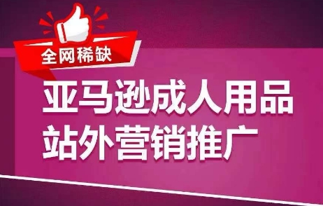 全网稀缺！亚马逊成人用品站外营销推广，​教你引爆站外流量，开启爆单模式-摸金项目网