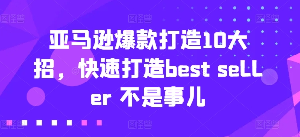 亚马逊爆款打造10大招，快速打造best seller 不是事儿-摸金项目网
