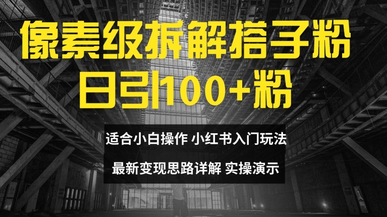 像素级拆解搭子粉，日引100+，小白看完可上手，最新变现思路详解【揭秘】-摸金项目网