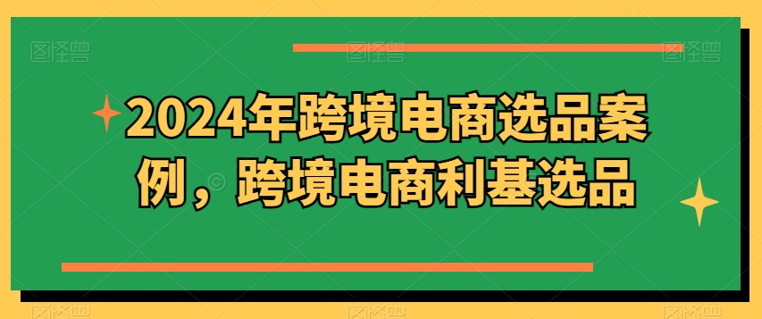 2024年跨境电商选品案例，跨境电商利基选品（更新）-摸金项目网