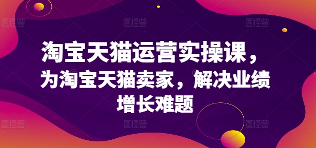 淘宝天猫运营实操课，为淘宝天猫卖家，解决业绩增长难题-摸金项目网