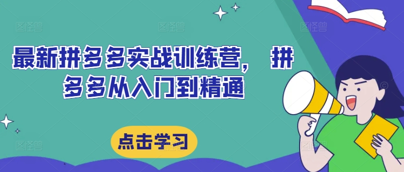 最新拼多多实战训练营， 拼多多从入门到精通-摸金项目网
