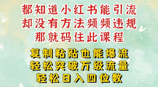 小红书靠复制粘贴一周突破万级流量池干货，以减肥为例，每天稳定引流变现四位数【揭秘】-摸金项目网