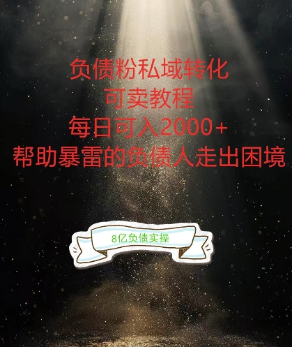 负债粉掘金计划，帮助负债者解决问题，债务规划，债务重组，最好的变现方式【揭秘】-摸金项目网