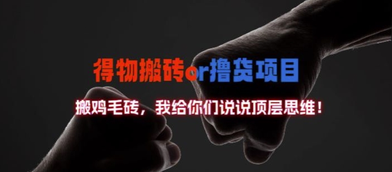得物搬砖撸货项目?掰下数据，我给你们说说顶层思维【揭秘】-摸金项目网