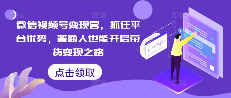 微信视频号变现营，抓住平台优势，普通人也能开启带货变现之路-摸金项目网