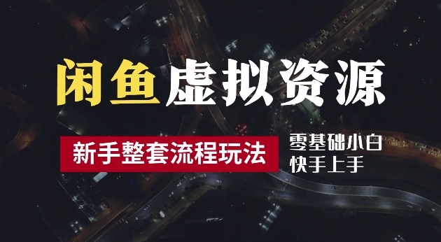 2024最新闲鱼虚拟资源玩法，养号到出单整套流程，多管道收益，每天2小时月收入过万【揭秘】-摸金项目网