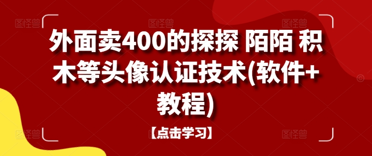 外面卖400的探探 陌陌 积木等头像认证技术(软件+教程)-摸金项目网