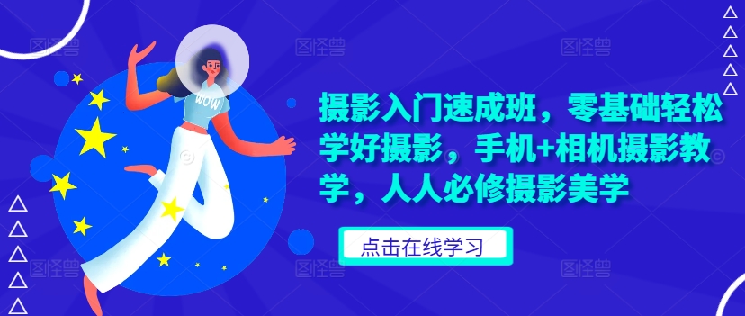 摄影入门速成班，零基础轻松学好摄影，手机+相机摄影教学，人人必修摄影美学-摸金项目网