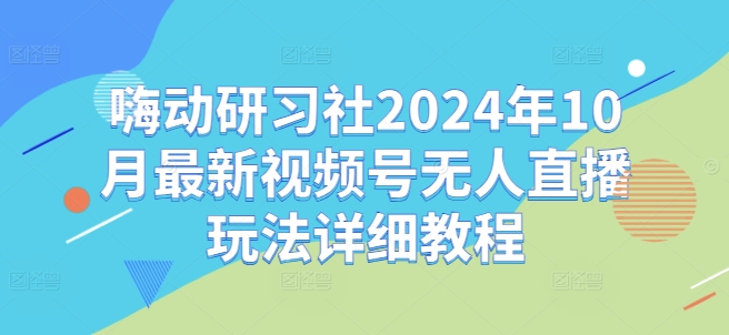 嗨动研习社2024年10月最新视频号无人直播玩法详细教程-摸金项目网