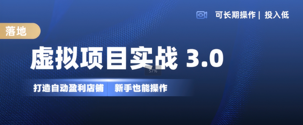 虚拟项目实战3.0，打造自动盈利店铺，可长期操作投入低，新手也能操作-摸金项目网