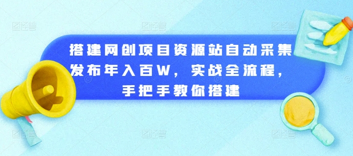 搭建网创项目资源站自动采集发布年入百W，实战全流程，手把手教你搭建【揭秘】-摸金项目网