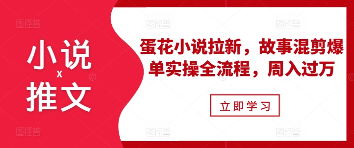 小说推文之蛋花小说拉新，故事混剪爆单实操全流程，周入过万-摸金项目网