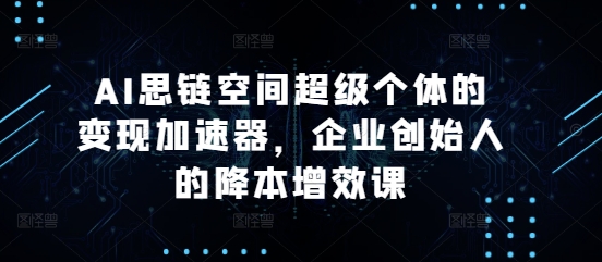 AI思链空间超级个体的变现加速器，企业创始人的降本增效课-摸金项目网