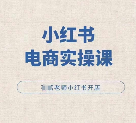 小红薯电商实操课，小红书开店实操必学课-摸金项目网