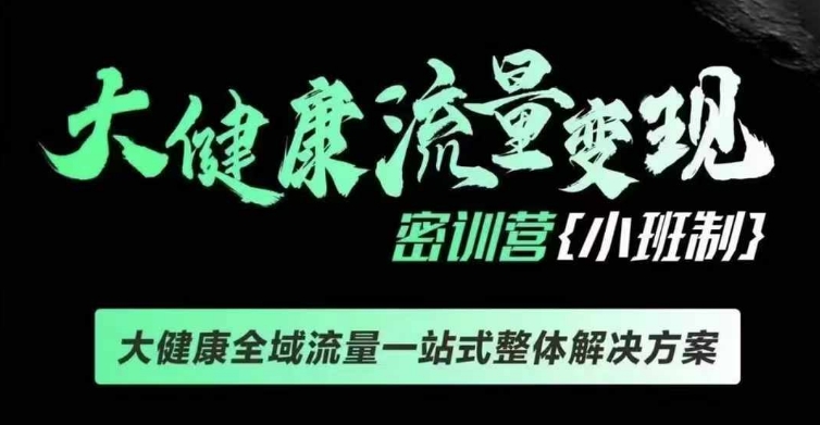 千万级大健康变现课线下课，大健康全域流量一站式整体解决方案-摸金项目网
