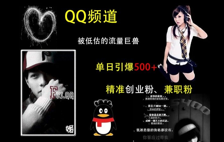 QQ频道：被低估的流量巨兽，单日引爆500+精准创业粉、兼职粉的引流秘籍-摸金项目网