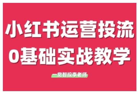小红书运营投流，小红书广告投放从0到1的实战课，学完即可开始投放-摸金项目网