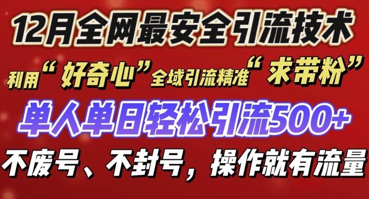12 月份全网最安全引流创业粉技术来袭，不封号不废号，有操作就有流量【揭秘】-摸金项目网