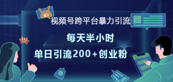 视频号跨平台暴力引流，每天半小时，单日引流200+精准创业粉-摸金项目网