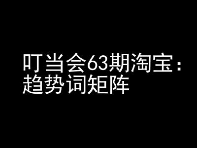 《淘宝天猫打爆班》原创高阶技术第63期，趋势词矩阵技术和玩法-摸金项目网