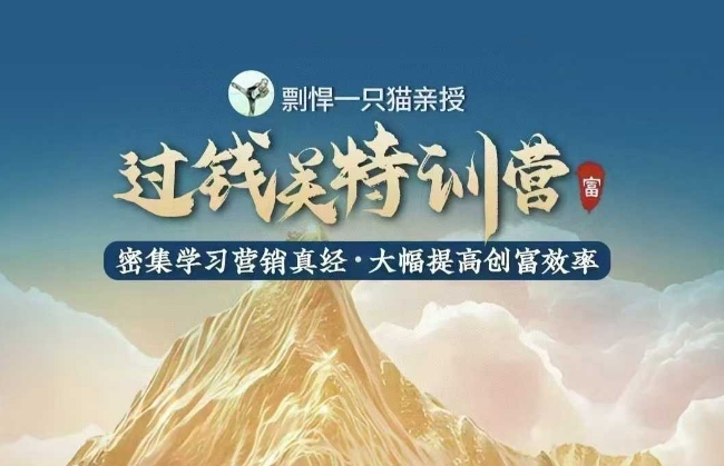 剽悍一只猫-过钱关特训营，学习营销真经 大幅度提高创富效率-摸金项目网
