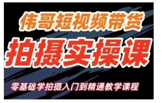 短视频带货拍摄实操课，零基础学拍摄入门到精通教学-摸金项目网