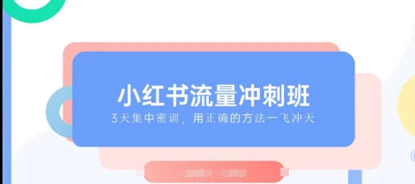 小红书流量冲刺班2025，最懂小红书的女人，快速教你2025年入局小红书-摸金项目网