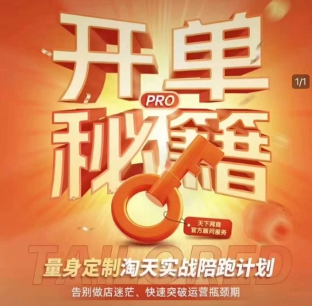 淘宝开单秘籍PRO，量身定制淘天实战陪跑计划，告别做店迷茫、快速突破运营瓶颈期-摸金项目网
