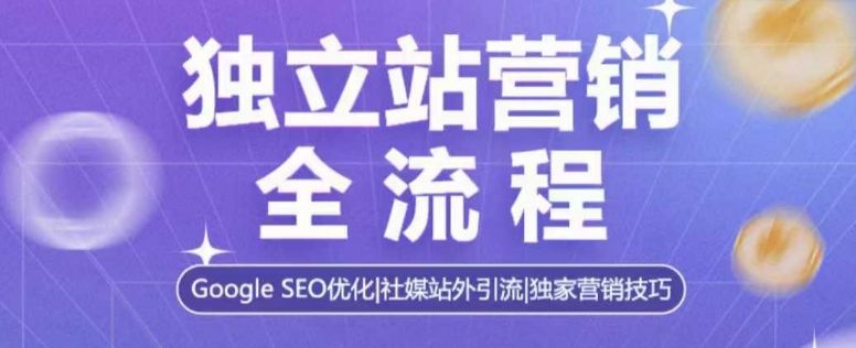 独立站营销全流程，Google SEO优化，社媒站外引流，独家营销技巧-摸金项目网