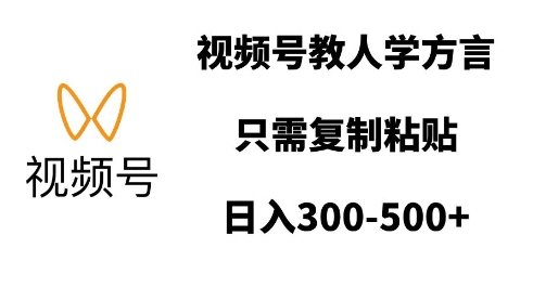 视频号教人学方言，只需复制粘贴，日入多张-摸金项目网
