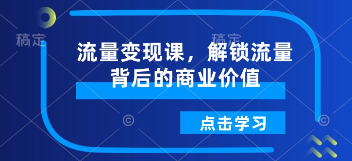 流量变现课，解锁流量背后的商业价值-摸金项目网