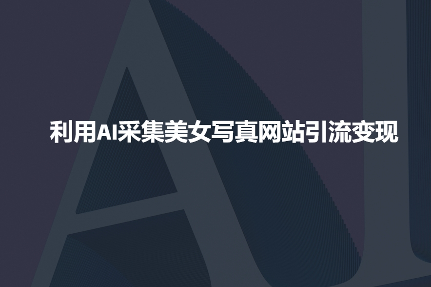 利用AI采集美女写真网站引流变现，引流嘎嘎的-摸金项目网