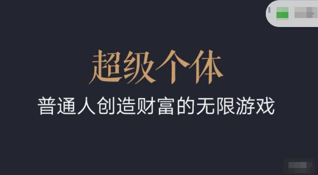 超级个体2024-2025翻盘指南，普通人创造财富的无限游戏-摸金项目网