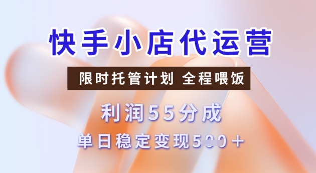 快手小店代运营3.0，模式新升级，收益55分，稳定单日5张【揭秘】-摸金项目网